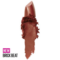 Thumbnail for Maybelline Color Sensational Lipstick, Lip Makeup, Cream Finish, Hydrating Lipstick, Nude, Pink, Red, Plum Lip Color, Brick Beat, 0.15 oz; (Packaging May Vary)