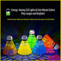 Thumbnail for EAGLES LED Badminton Shuttlecocks - 5 Pack Lighting Birdies, Nylon Glow in The Dark Birdie Balls for Baseball Practice- Plastic Light Up Birdies for Outdoor Indoor Sports Activities