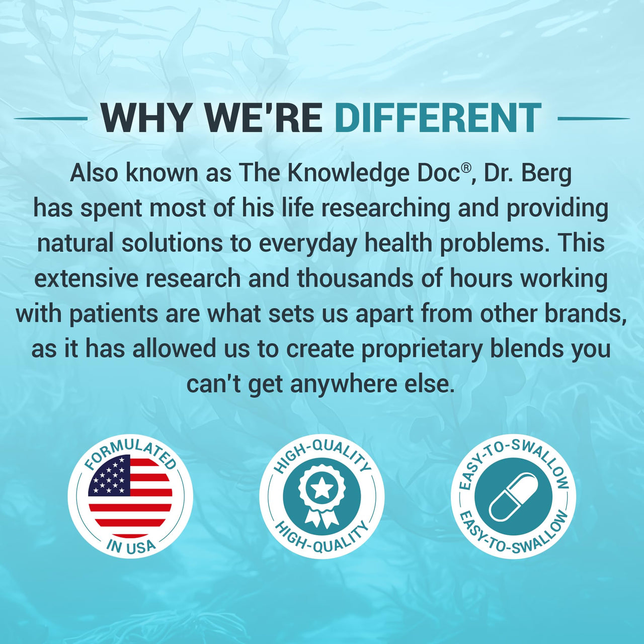 Dr. Berg Sea Kelp Enhanced Iodine - 200 mcg of Premium Iodine - Seaweed Blend Includes Klamath Blue-Green Algae & Sea Kelp - 90 Capsules