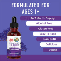 Thumbnail for MaryRuth Organics Elderberry Syrup Extra Strength, USDA Organic Elderberry, Sugar Free Adults & Kids Immune Support Supplement for Ages 1+, Clean Label Project Verified®, Vegan, Gluten Free, 2 Fl Oz