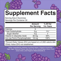 Thumbnail for MaryRuth's Iron Gummies for 14+ with Vitamin C for Absorption | Sugar Free | Gummy Iron Supplement + VIT C | Energy Metabolism | Cellular Health | Immune Support | Vegan | Non-GMO | 60 Count