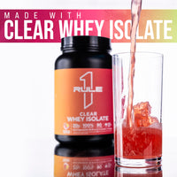 Thumbnail for Rule 1 Proteins Clear Whey Isolate - 20g All-Whey Isolate Protein Mix, Over 9g EAAs, 90 Calories, Zero Sugar, Easy to Digest, Light, Crisp, and Refreshing Taste (27 Servings, Cherry Limade)