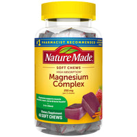 Thumbnail for Nature Made High Absorption Magnesium Complex Soft Chews, Magnesium Supplement for Muscle, Heart, Bone Support, Magnesium Citrate & Malate Blend 250 mg per Serving, 40 Vegetarian Chews, 20 Day Supply