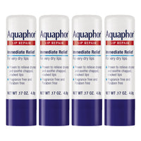 Thumbnail for Aquaphor Lip Repair Stick with Jojoba Oil and Shea Butter, Moisturizing Lip Balms, Fragrance Free and Paraben Free, Immediately Relieves Dryness, 0.17 Oz Stick, Pack of 4
