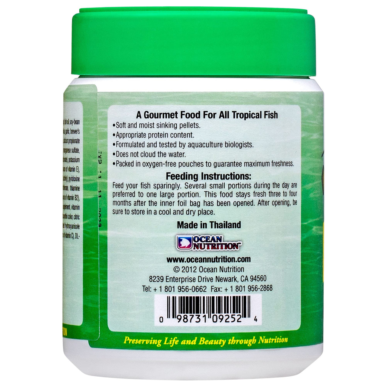 Ocean Nutrition Formula Two Pellets - Fish Food for Herbivorous & Omnivorous Marine Tropical Fish, High Protein(40%) - 7 oz (200 g) Medium Pellets