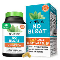 Thumbnail for Zenwise Health No Bloat Digestive Enzymes for Gut Health, Gas & Bloating Relief - Multi Enzymes Digestion Supplement with Probiotics, Ginger, Turmeric Dandelion & Lactase - Men & Women - 60 Count