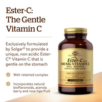 Thumbnail for Solgar Ester-C Plus 500 mg Vitamin C with Citrus Bioflavonoids - 90 Capsules - Gentle & Non Acidic, Well Retained - 24-Hour Immune Support - Non-GMO, Gluten Free - 90 Servings