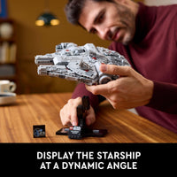 Thumbnail for LEGO Star Wars Millennium Falcon 25th Anniversary Collectible - DIY Building Set for Adults, Men & Women, Ages 18+ - A New Hope Model with Display Stand - Star Wars Gift - 75375