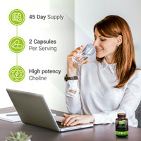 Thumbnail for Nested Naturals Choline Bitartrate 500mg - High Potency Choline Supplements - Supports Cognitive Performance & Liver Function - 100% Vegan & Non-GMO Choline - 90 Vegan Capsules