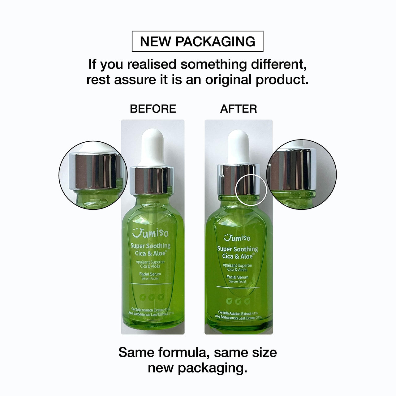 JUMISO Super Soothing Cica & Aloe Facial Serum, Moisturizing, Calming & Revitalizing, Korean Skincare, Vegan Cica Serum, Aloe Serum, 1.01 fl.oz