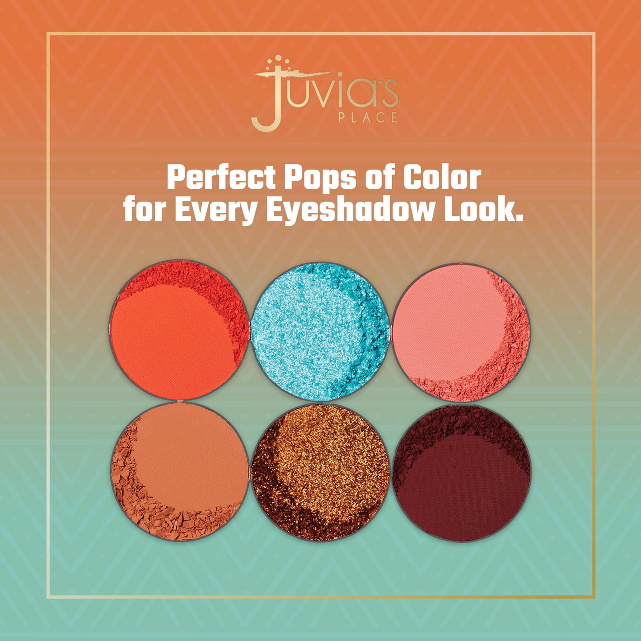 Juvia's Place Olori III Eyeshadow Palette, 6 Shades of Coral, Browns and Bronzes with a Pop of Rich Blue, Matte and Shimmers