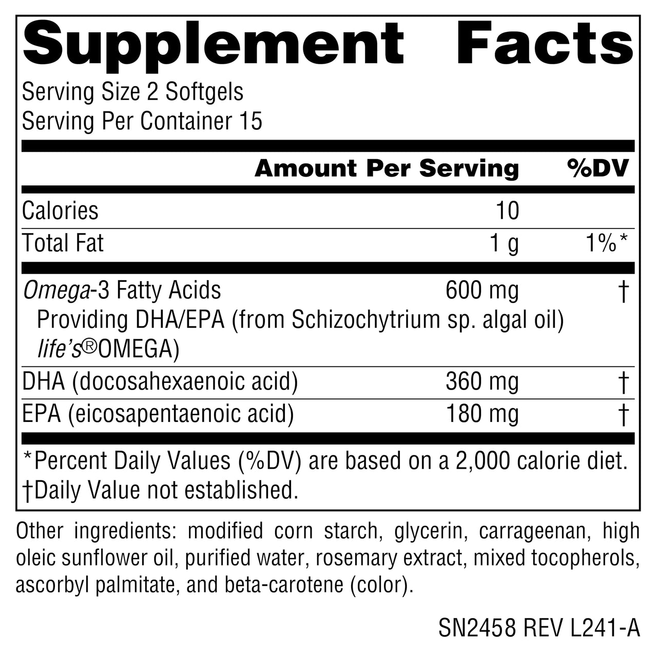Source Naturals Vegan Omega-3s, Non-Fish EPA-DHA, for Heart and Brain Health Support* 300 mg - 30 Softgels