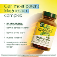 Thumbnail for MegaFood Magnesium Glycinate, Citrate & Malate 300mg Supplement - Highly Absorbable Blend to Support Heart, Nerve Health & Relaxation, Triple Magnesium Complex Supplement, 120 Capsules (60 Servings)