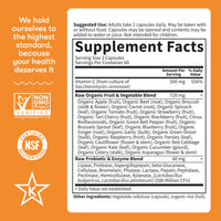 Thumbnail for Garden of Life Vitamin Code Raw Vitamin C - 120 Capsules, 500mg Whole Food Vitamin C Capsules + Fruit & Veggie Blend & Probiotics, Supplements for Adults, Vegan, Gluten Free