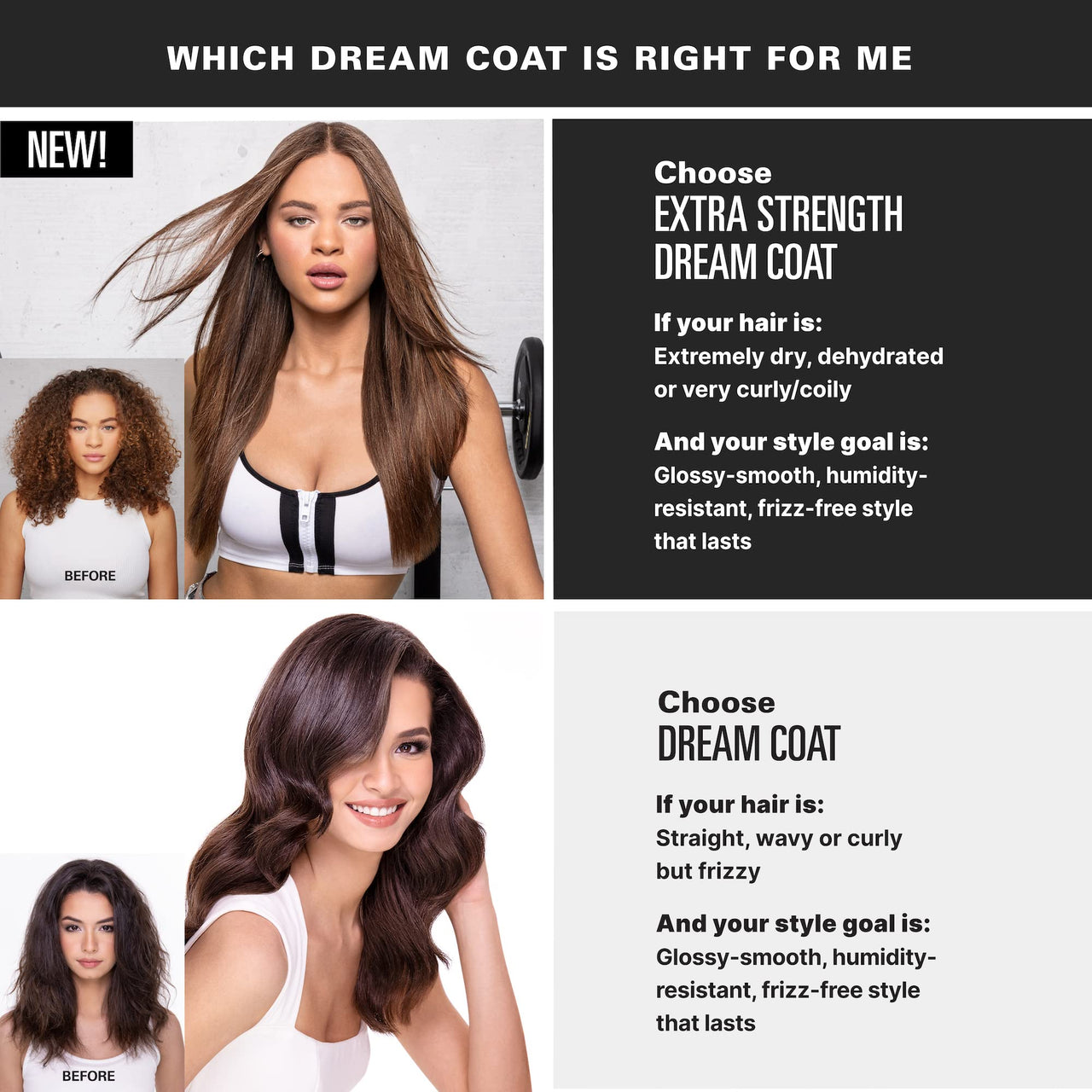 COLOR WOW Extra Strength Dream Coat â€“ Powerful ultra moisturizing, anti humidity treatment for extremely frizz prone hair, glassy smooth, straight + resistant styles up to 3-4 washes