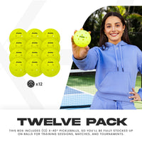 Thumbnail for Franklin Sports Outdoor - X-40 Pickleball Balls - USA (USAPA) Approved - 12 Pack Outside - Optic Yellow - US Open Ball