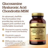 Thumbnail for Solgar Glucosamine Hyaluronic Acid Chondroitin MSM (Shellfish-Free), 60 Tablets - Joint Support & Comfort - Supports Active Lifestyles - Non-GMO, Gluten Free, Dairy Free - 20 Servings