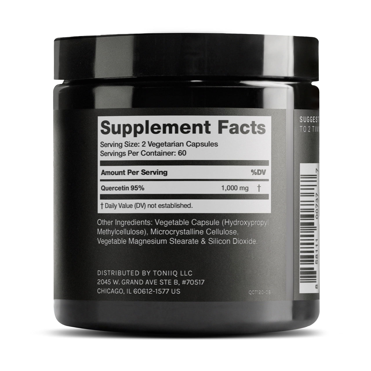 Toniiq Ultra High Purity Quercetin Capsules - 95%+ Highly Purified and Bioavailable - 1000mg Per Serving - 120 Capsules Quercetin Supplement