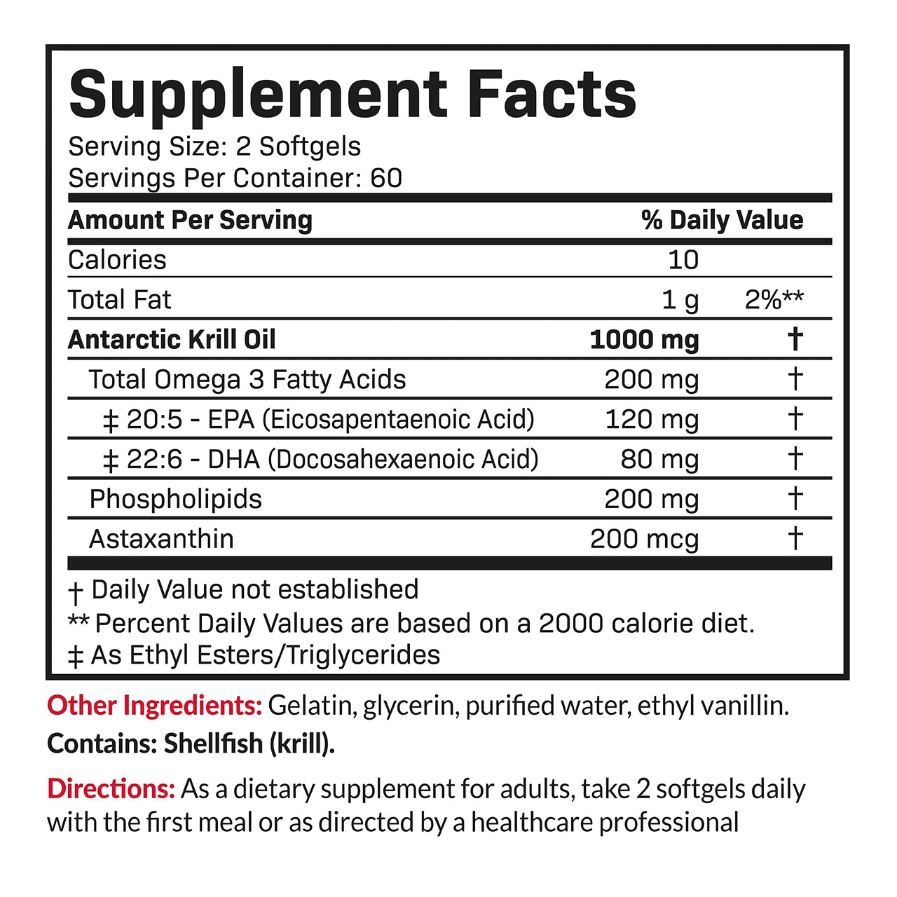 Futurebiotics Antarctic Krill Oil 1000mg with Omega-3s EPA, DHA, Astaxanthin and Phospholipids - Premium Krill Oil Heavy Metal Tested, Non GMO – 120 Softgels (60 Servings)