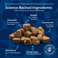 Thumbnail for NaturVet Hemp Quiet Moments Plus Hemp Seed for Cats, 60 ct Soft Chews, Made in USA