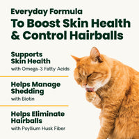 Thumbnail for VetriScience Hairball Control Chews for Cats, Omega-3 and Fiber Supplement, Support Digestion and Skin and Coat, Tasty Small Bites, Chicken, 60 Count