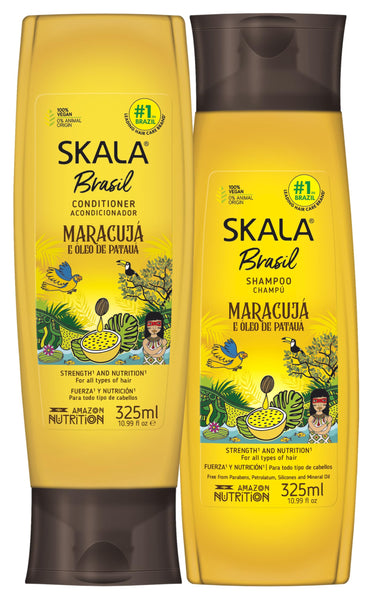 Skala - Linha Brasil - Kit Maracuja e Oleo De Pataua Shampoo e Condicionador (2 x 325 Ml) - (Brazil Collection - Passion Fruit and Pataua Oil Shampoo & Conditioner Set (2 x 11 Fl Oz))