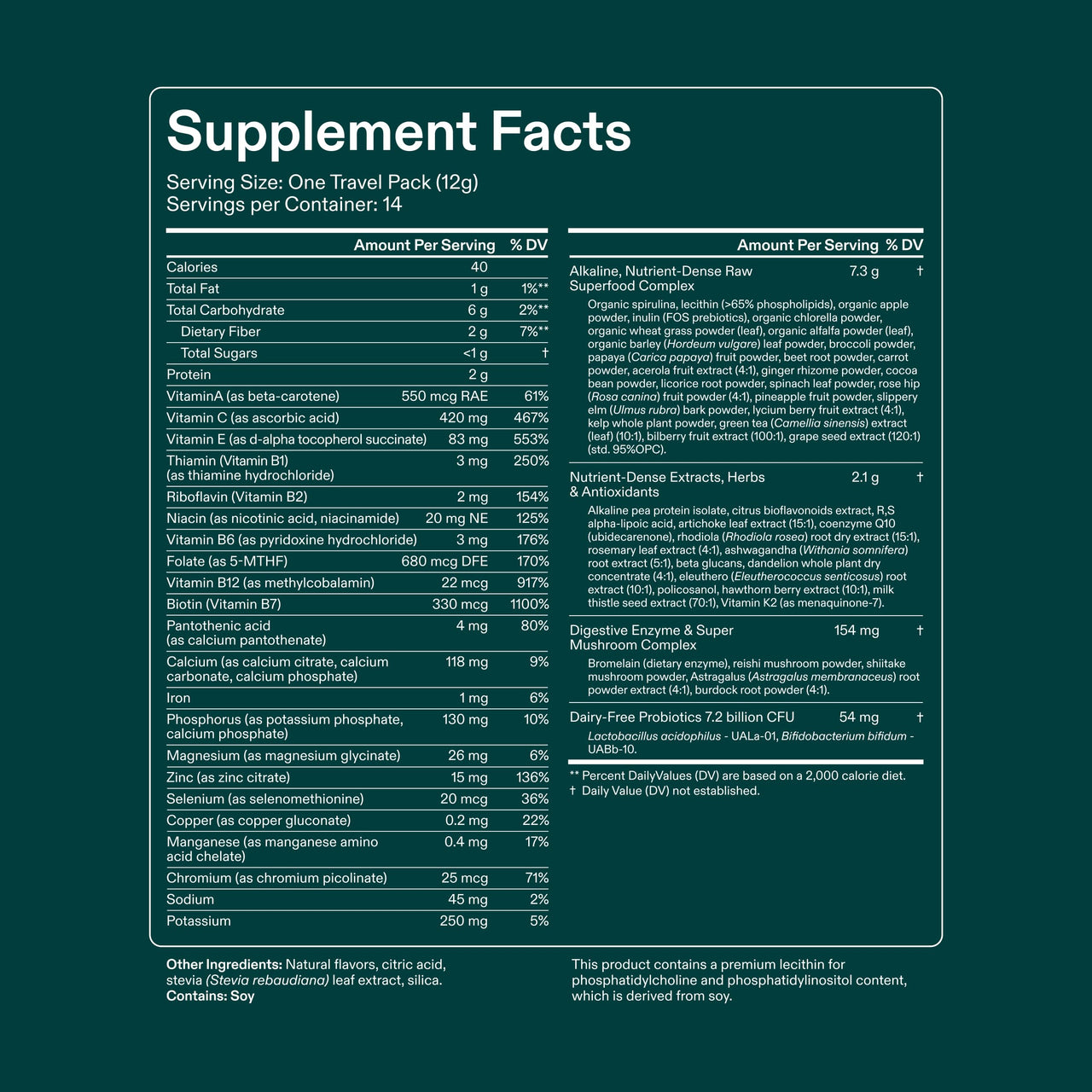 AG1 Athletic Greens Superfood and Probiotic, 75 Vitamins, Travel Pack 14ct