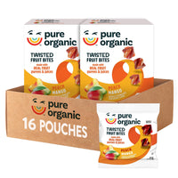 Thumbnail for Pure Organic Twisted Fruit Bites, Kids Snacks, Fruit Snacks, Peach Mango (16 Pouches)