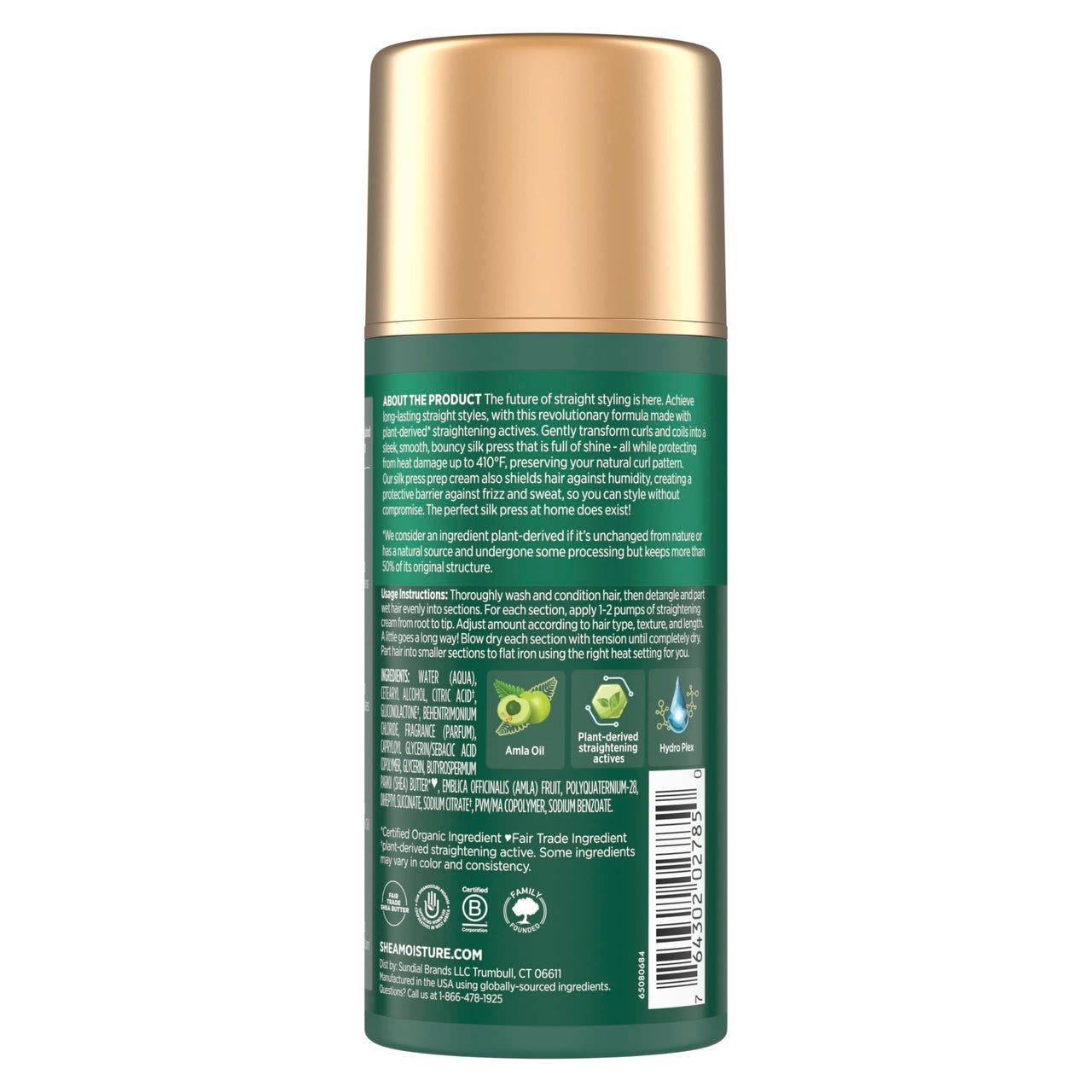 SheaMoisture Silk Press Prep Cream with Plant-Derived Straightening Actives, Alma Oil & Hydroplex Technology Provides Heat Protection While Helping to Preserve Natural Curl Pattern 3.3fl oz