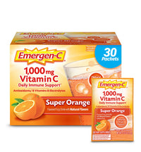 Thumbnail for Emergen-C 1000mg Vitamin C Powder for Daily Immune Support Caffeine Free Vitamin C Supplements with Zinc and Manganese, B Vitamins and Electrolytes, Super Orange Flavor - 30 Count