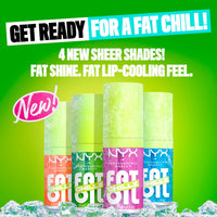 Thumbnail for NYX PROFESSIONAL MAKEUP Fat Oil Chillz, Moisturizing, Shiny and Vegan Tinted Lip Gloss - Kiwi Freeze (Sheer Green)
