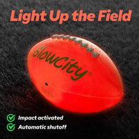 Thumbnail for GlowCity Glow in The Dark Football - Light Up LED Ball - Perfect for Evening Play, Camping, and Beach Fun