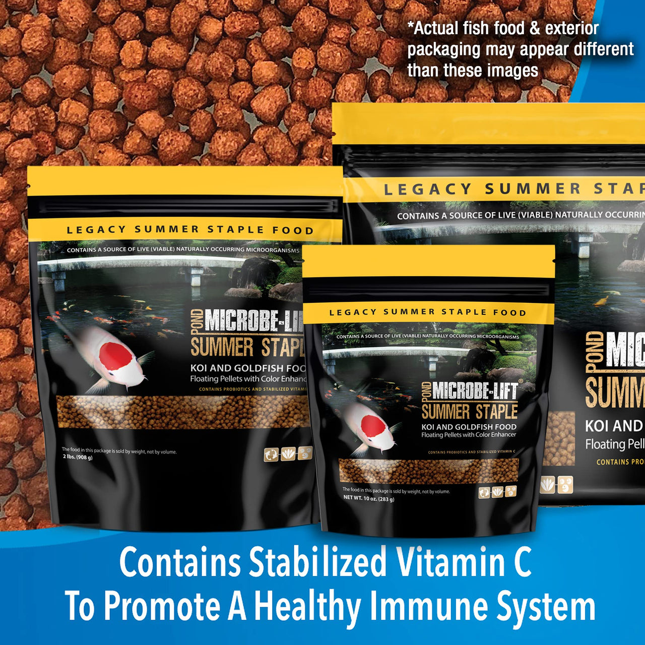MICROBE-LIFT MLLSSLG Summer Staple Floating Fish Food Pellets for Ponds, Water Gardens, and Fountains, for Live Goldfish and Koi, 4.75 Pounds