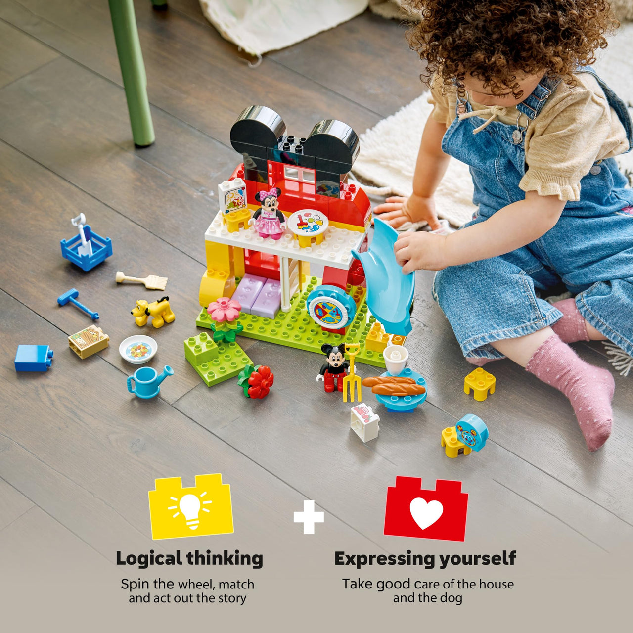 LEGO DUPLO Disney Mickey Mouse Clubhouse with Minnie & Pluto Building Toy - Fine Motor Skill Toy for Toddlers, Ages 2+ - Mickey Mouse Toy for Boys & Girls - Birthday Gift for Kids - 10465