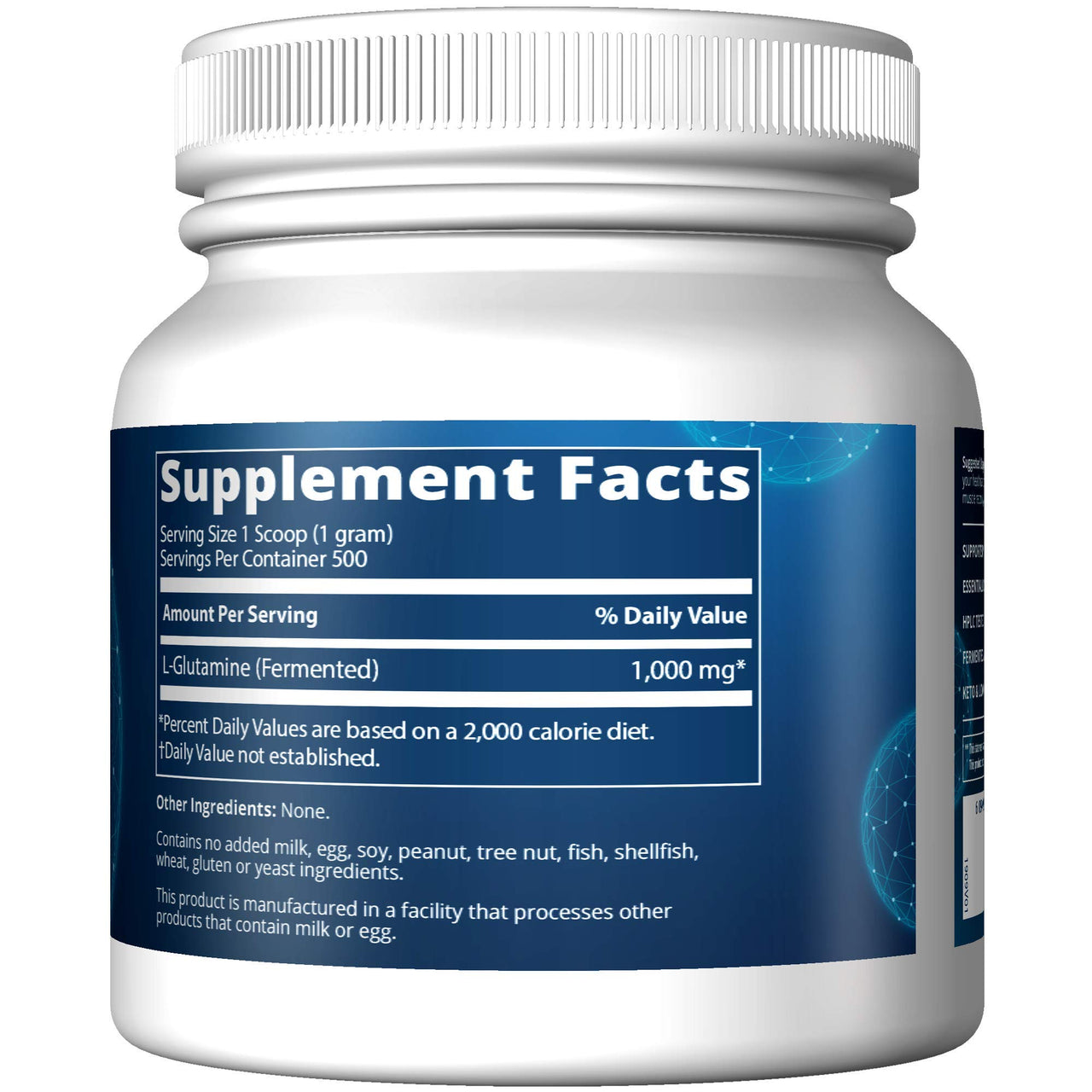 MRM Nutrition L‑Glutamine 500 Powder - For Women & Men - 500 Grams Fermented L-Glutamine Amino Acid Supplement for Recovery, Muscle Support, Immune & Gut Health, Vegan Glutamine- 100 Servings