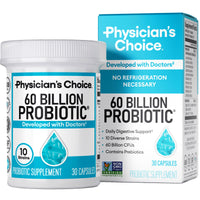 Thumbnail for Physician's CHOICE Probiotics 60 Billion CFU - 10 Strains + Organic Prebiotics - Immune, Digestive & Gut Health - Supports Occasional Constipation, Diarrhea, Gas & Bloating - for Women & Men - 30ct