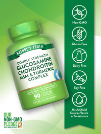 Thumbnail for Nature's Truth Glucosamine Chondroitin MSM Complex | 90 Caplets | with Turmeric | Double Strength | Non-GMO & Gluten Free Supplement