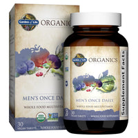 Thumbnail for Garden of Life Once Daily Whole Food Multivitamin for Men, Organic Mens Vitamins & Minerals, Vitamin C, Zinc, Vegan, for Health & Well-Being, 30 Tablets