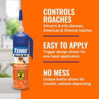 Thumbnail for Terro T502 Ready-to-Use Indoor Cockroach Gel Bait Killer - Kills German, American, Oriental Roaches, 3 oz