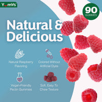 Thumbnail for YUM-V'S Magnesium Citrate Gummies â€“ 900mg Highly Absorbable Magnesium Gummies for Women & Men to Support Nerve, Muscle & Enzyme Function â€“ Gluten-Free, Kosher & Raspberry Flavor (90 Count)