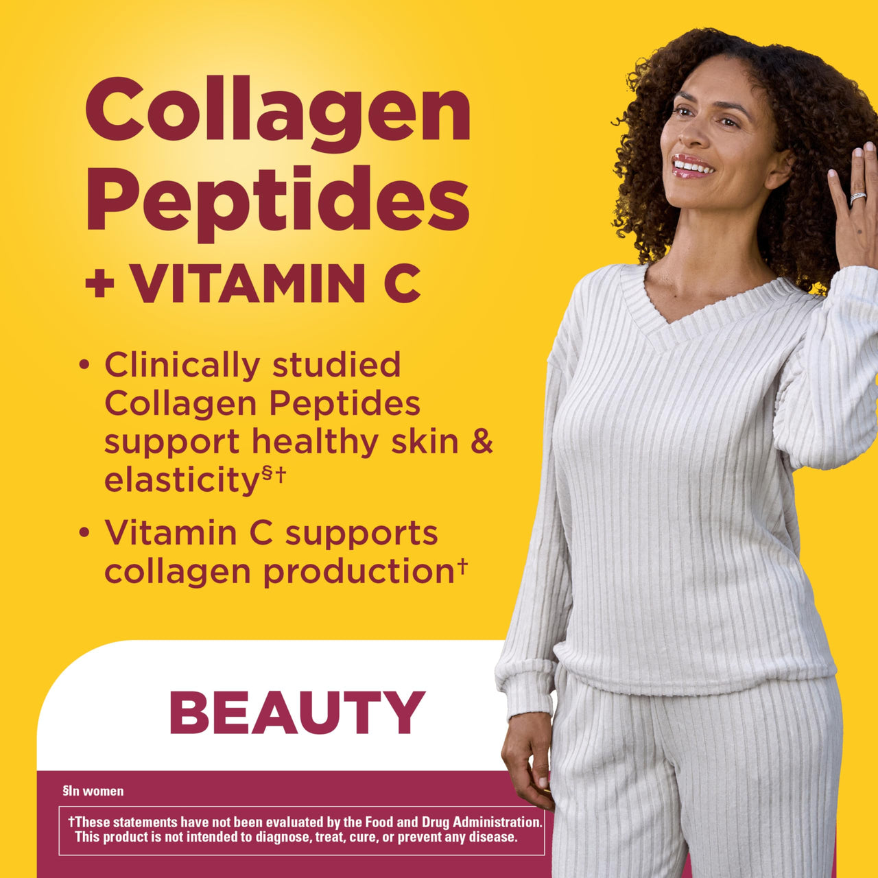 Nature Made Collagen Peptides + Vitamin C Gummies, Clinically Studied Verisol Collagen for Skin Health Support, 60 Gummies, 20 Day Supply