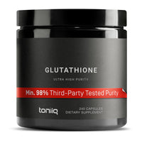 Thumbnail for Toniiq Ultra High Strength Glutathione Capsules - 1000mg Concentrated Formula - 98%+ Highly Purified and Bioavailable - Non-GMO Fermentation - 240 Capsules Reduced Glutathione Supplement