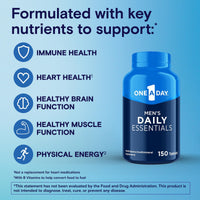 Thumbnail for One A Day Men’s Multivitamin Daily Essentials, Multivitamin for Men Tablet, Supports Healthy Muscle Function, Physical Energy, and Immune Health with Vitamin B12, Vitamin C, and Zinc, 150 Count