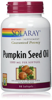 Thumbnail for SOLARAY Pumpkin Seed Oil 1000 mg - Source of Omega 6 and Omega 9 Essential Fatty Acids and Plant Sterols - Pressed from Pumpkin Seeds - Lab Verified, 60-Day Guarantee, 90 Servings, 90 Softgels