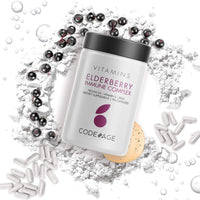 Thumbnail for Codeage Organic Black Elderberry Supplement - Vitamin C, D, Zinc - Fermented Black Elderberries Vitamins - Elderberry Fruit Extract Pills Concentrate – Sambucus Berries Flavonoid - Vegan - 2 Pack