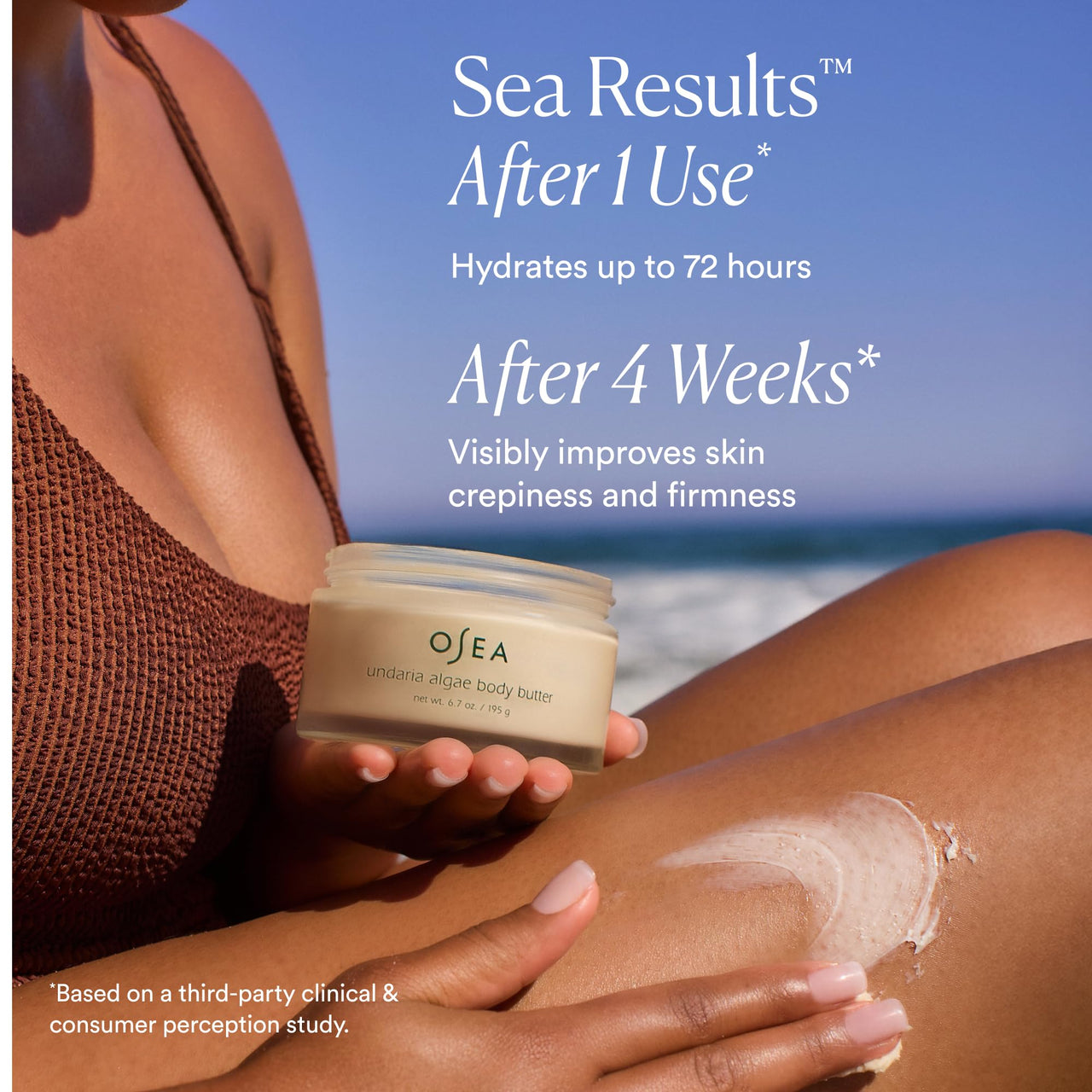 OSEA Undaria Algae™ Body Butter 6.7 oz - For Dry Skin - Ultra Hydrating Whipped Shea Butter + Ceramides - Vegan Skincare & Clean Bodycare - Thick Body Cream - For Extremely Dry Crepey Skin