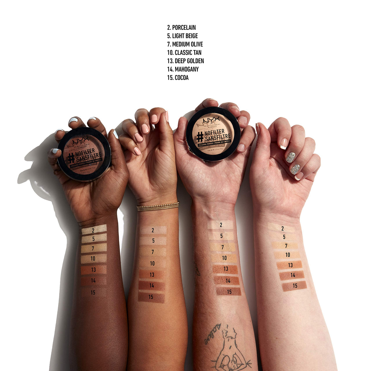 NYX PROFESSIONAL MAKEUP #NoFilter Finishing Powder, Pressed Setting Powder - Porcelain