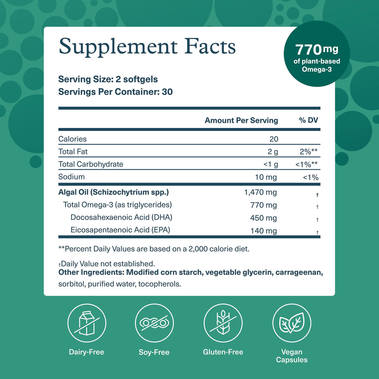 Youtheory Ocean-Friendly Omega - Algae Omega 3 Supplement with EPA & DHA - Supports Brain & Eye Health* - Plant-Based - for Pescatarian & Vegan Diets - 60 Softgels (30-Day Supply)