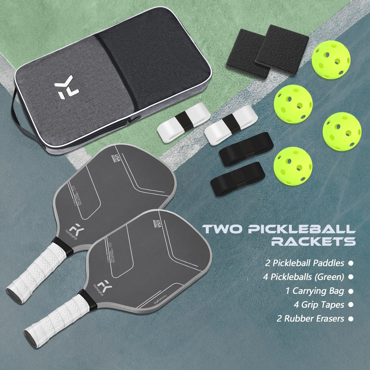 Pickleball Paddles T700 Carbon Fiber Pickleball Paddles Set of 1 and 2 16mm Pickle Ball Rackets 1 and 2 Pack