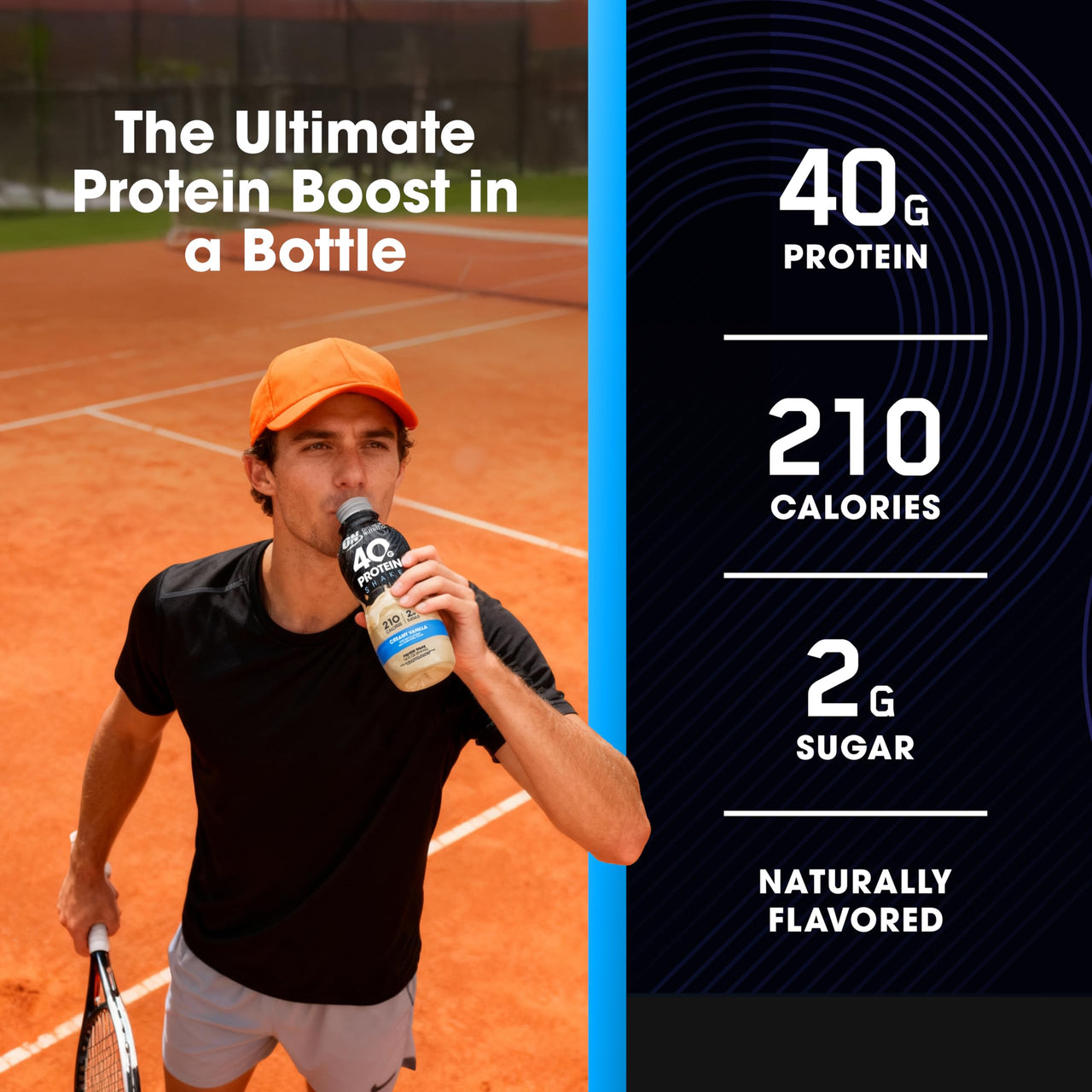 Optimum Nutrition 40g Protein Shake, 40g of Protein, Naturally Flavored, Complete Protein Drink, Creamy Vanilla, 14 Fl Oz, 1 Count